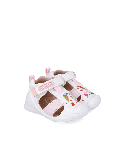 Sandale bébé fille premiers pas en toile Ice Cream – Biomecanics – chaussures ergonomiques – Nanou’s House Maroc
