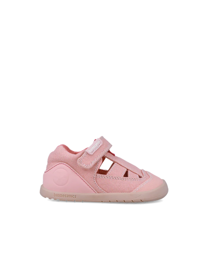 Sandale bébé fille premiers pas en toile rose – Biomecanics – chaussures ergonomiques – Nanou’s House Maroc