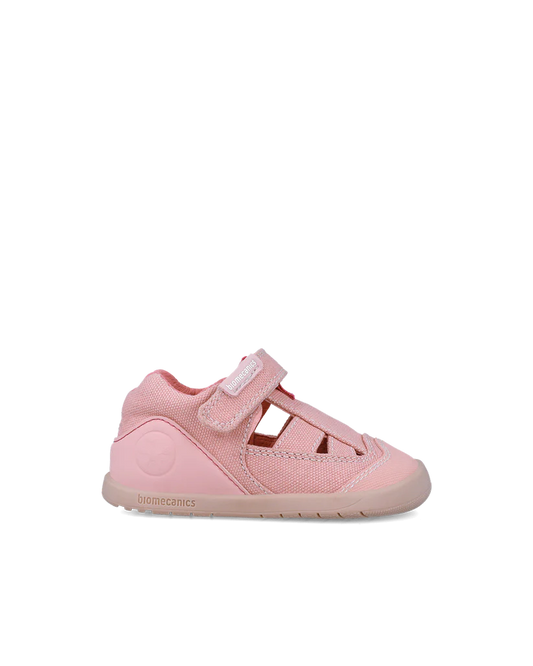 Sandale bébé fille premiers pas en toile rose – Biomecanics – chaussures ergonomiques – Nanou’s House Maroc