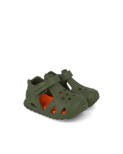 Sandales bébé premiers pas imperméables vert militaire – Biomecanics – chaussures ergonomiques garçon – Nanou’s House Maroc