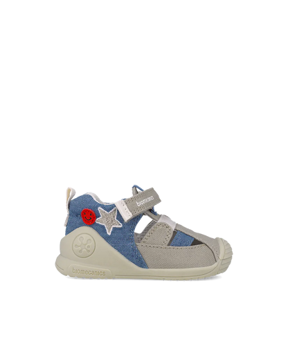 Sandales bébé premiers pas en toile beige Biogateo – Biomecanics – chaussures ergonomiques – Nanou’s House Maroc