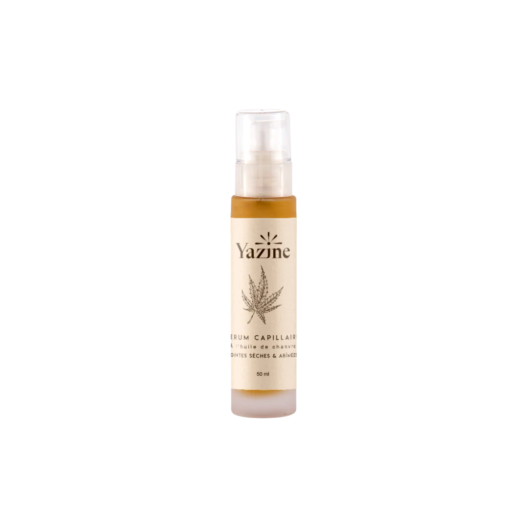 Sérum capillaire à l’huile de chanvre Yazine – Nourrit et protège les cheveux naturellement – Nanou’s House Maroc