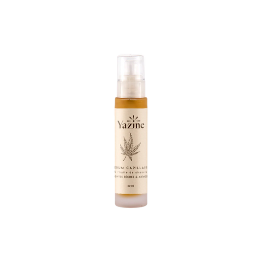 Sérum capillaire à l’huile de chanvre Yazine – Nourrit et protège les cheveux naturellement – Nanou’s House Maroc