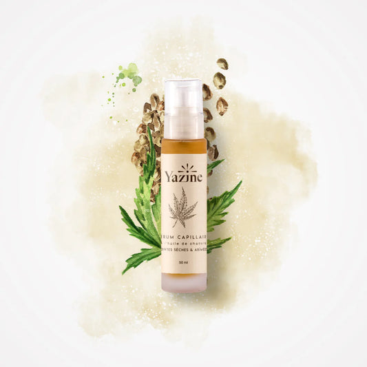 Sérum capillaire à l’huile de chanvre Yazine – Nourrit et protège les cheveux naturellement – Nanou’s House Maroc