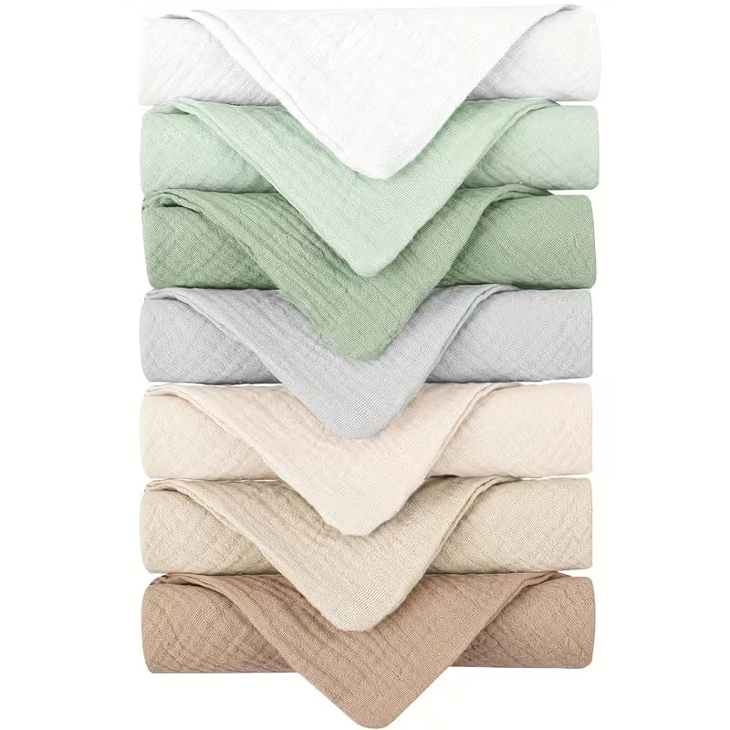 Lot de Serviettes en Gaze de Coton (Visage & Anti-Bavouille)