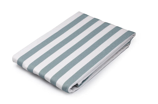 Serviette de plage bébé enfant rayée bleu en coton 70x140cm