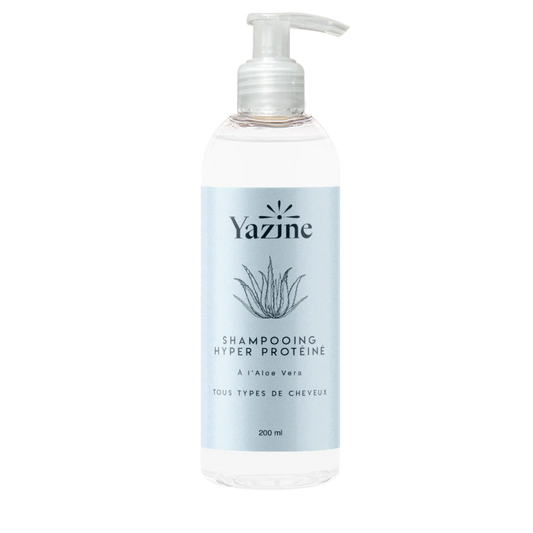 Shampoing sans sulfates Yazine – Nettoyant doux cheveux et cuir chevelu, disponible chez Nanou’s House Maroc