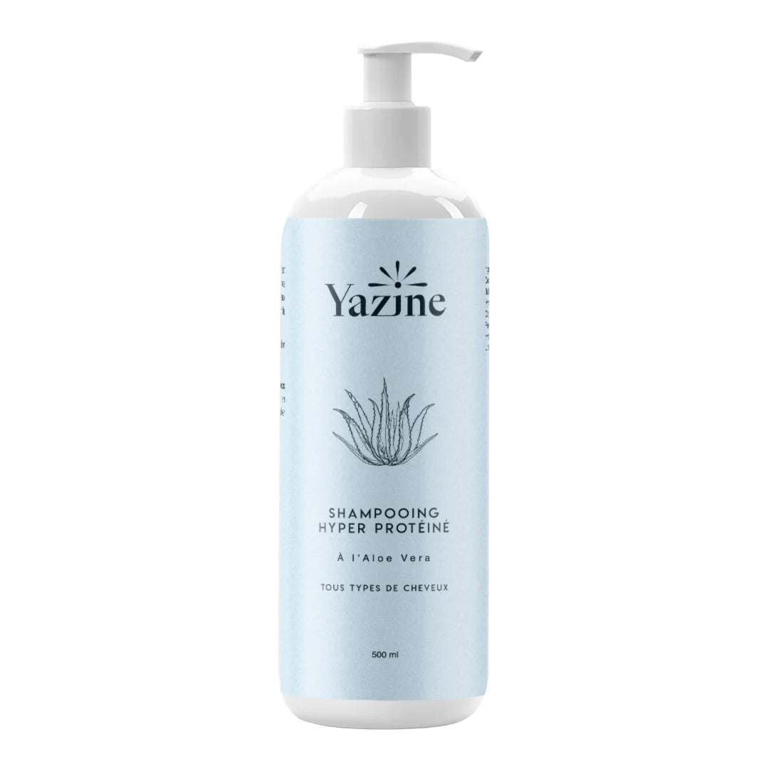 Shampoing sans sulfates Yazine – Nettoyant doux cheveux et cuir chevelu, disponible chez Nanou’s House Maroc