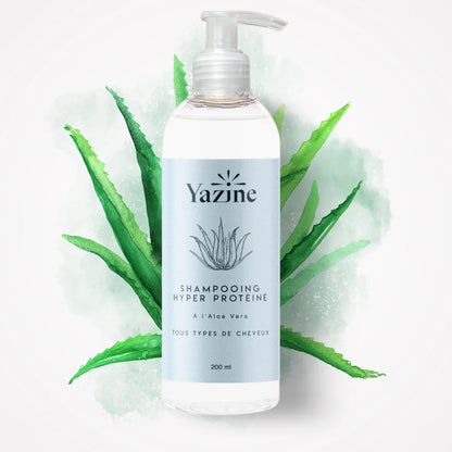Shampoing sans sulfates Yazine – Nettoyant doux cheveux et cuir chevelu, disponible chez Nanou’s House Maroc