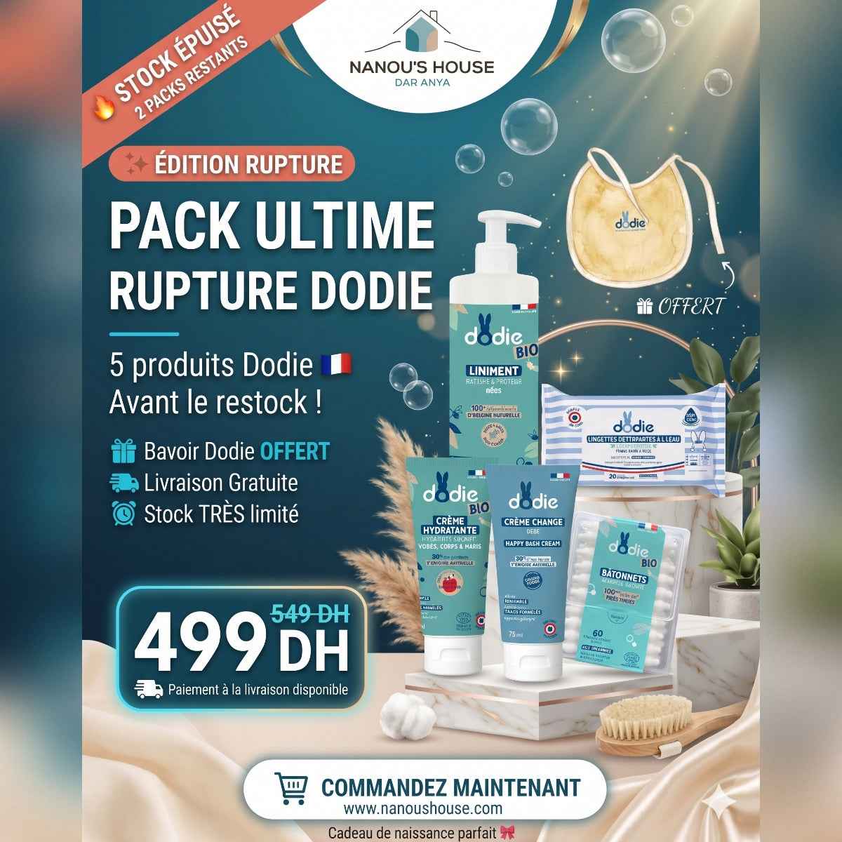 [STOCK LIMITÉ] Pack Ultime Rupture Dodie 5 Articles + Bavoir OFFERT