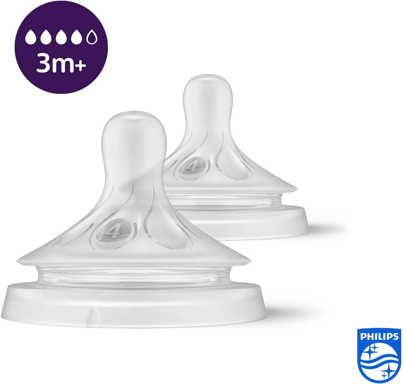 Tétines Philips Avent Natural – Débit 3m+ en silicone, lot de 2 – Nanou’s House