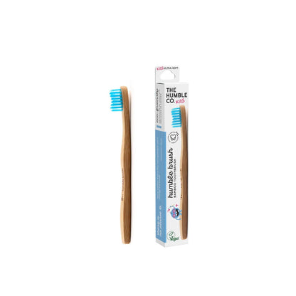 The Humble Co Brosse à Dents Bambou Enfant Ultra Souple Bleu 2-8 ans