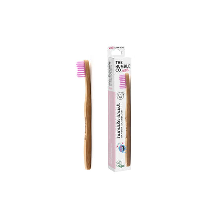 The Humble Co Brosse à Dents Bambou Enfant Ultra Souple Rose 2-8 ans