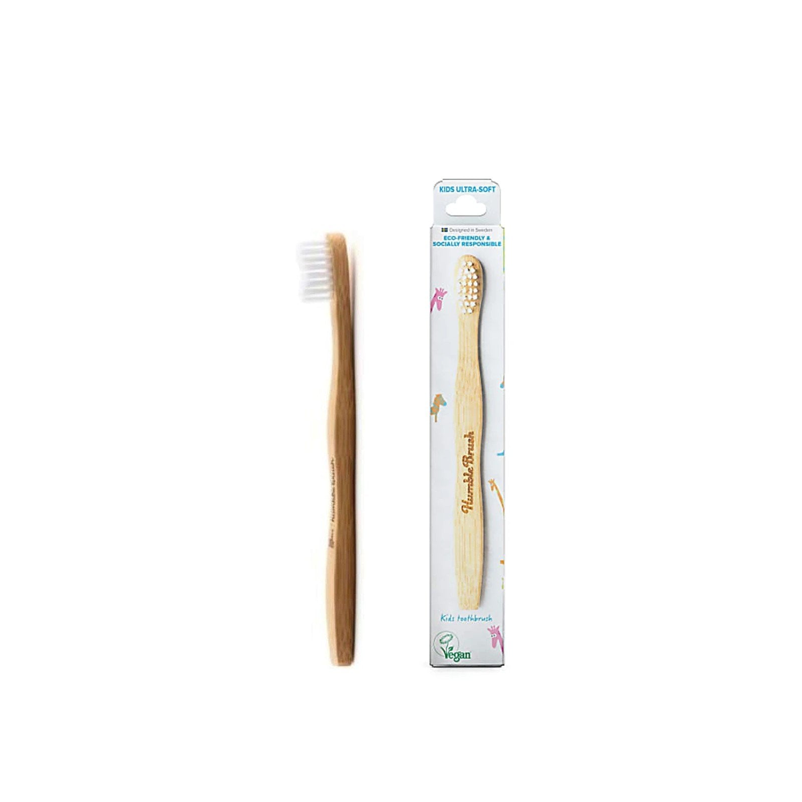 The Humble Co Brosse à Dents Bambou Enfant Ultra Souple Blanc 2-8 ans