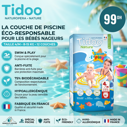 Tidoo Couche piscine T4 écologique 8 - 15 kg - Nanou's house - Tidoo