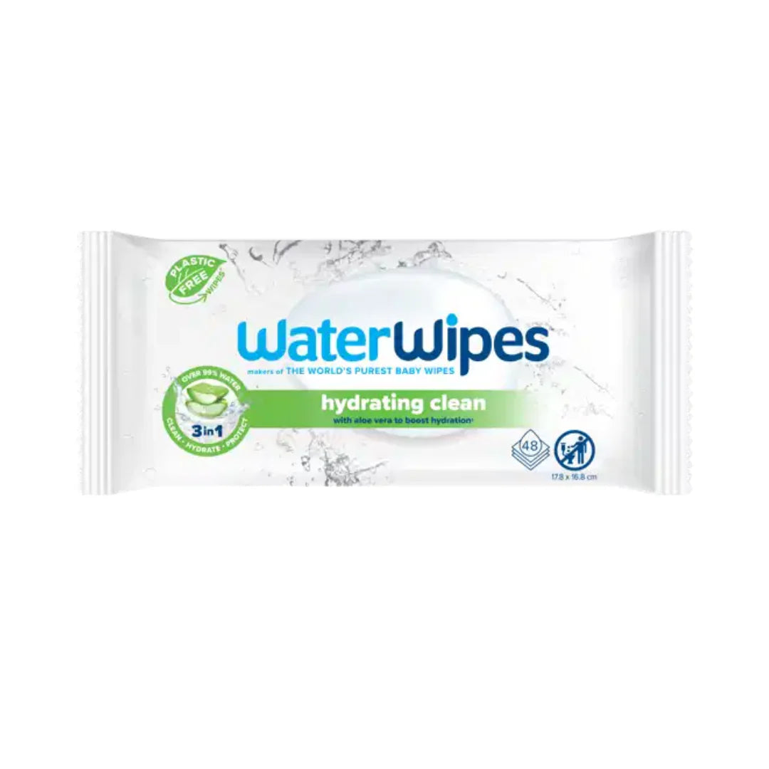 Lingettes bébé hydratantes WaterWipes à l'aloe vera (pack x48) pour peau sensible | Nanou's House