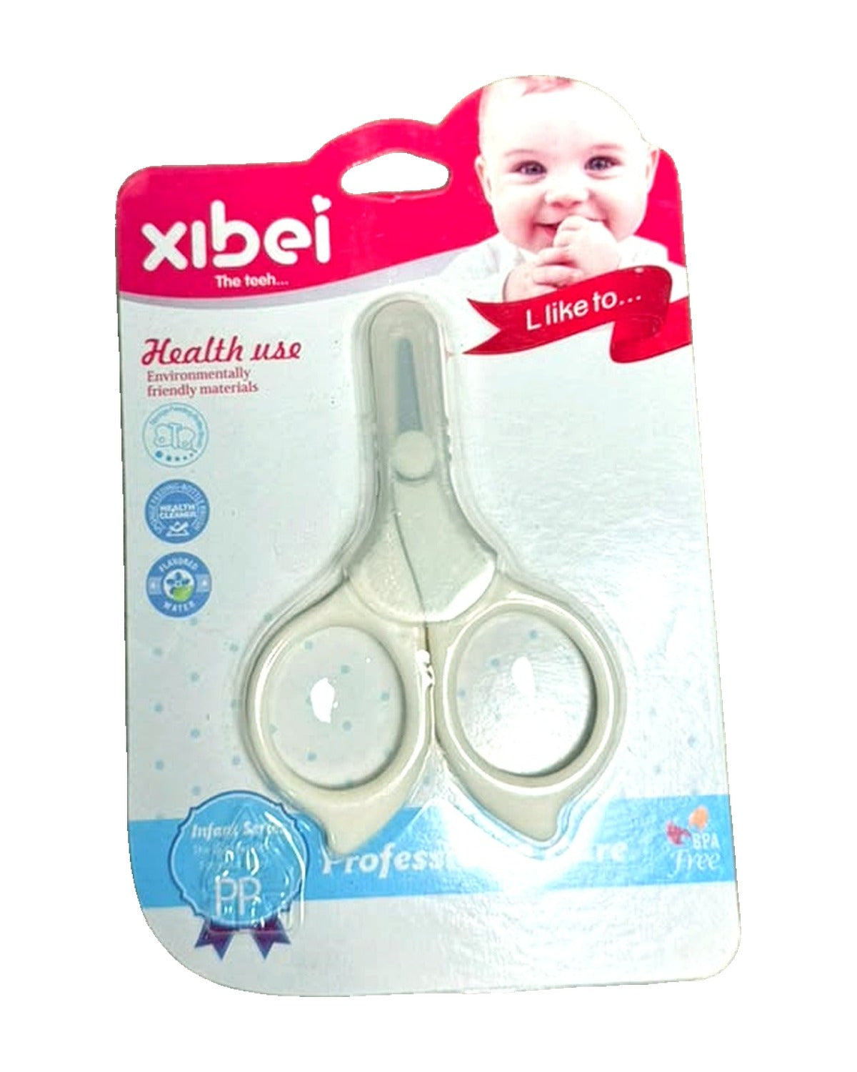 Ciseaux à ongles bébé Xibei à bouts ronds – Blanc – Nanou's House