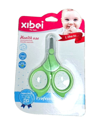 Ciseaux à ongles bébé Xibei à bouts ronds – Vert – Nanou's House