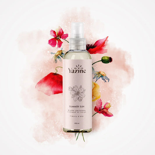 Brume parfumee summer Yazine – Hydratation naturelle disponible chez Nanou’s House Maroc