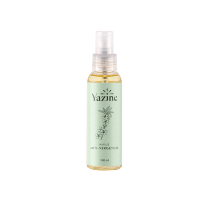 Huile anti-vergeture grossesse Yazine 100 ml – soin naturel disponible chez Nanou’s House Maroc