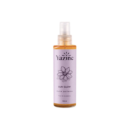 Huile scintillante naturelle Yazine Sun Glow 100 ml – disponible chez Nanou’s House avec livraison partout au Maroc