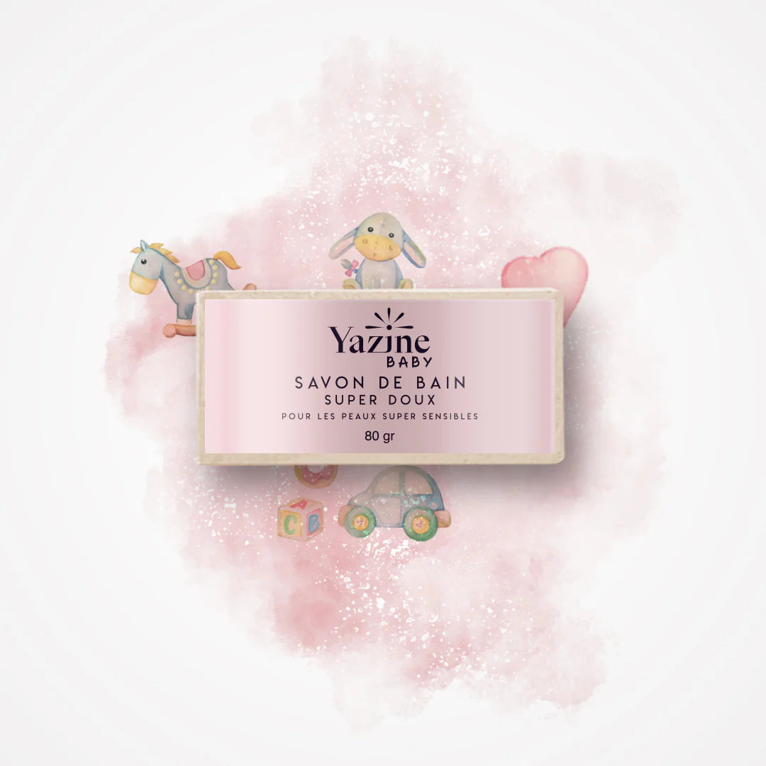 Savon de bain super doux pour bébé Yazine – soin naturel disponible chez Nanou’s House Maroc