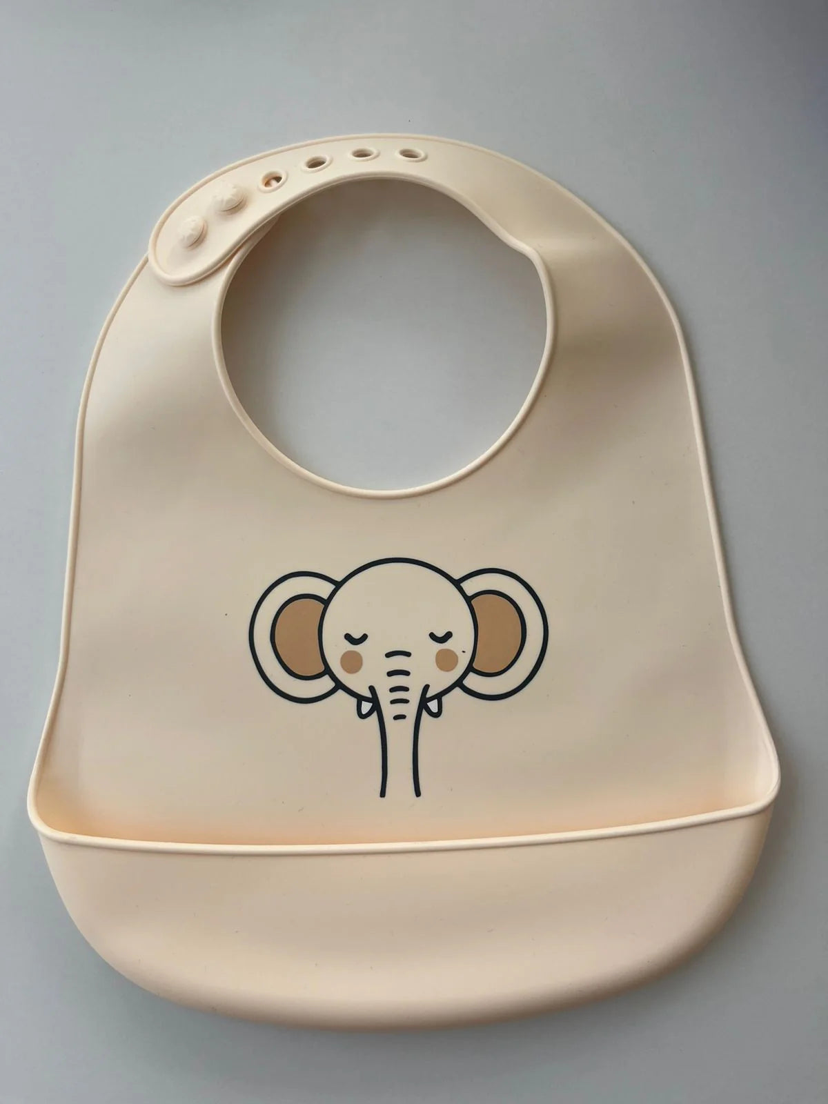 YUMMY Bavoir Elephant en Silicone avec poche 9M+