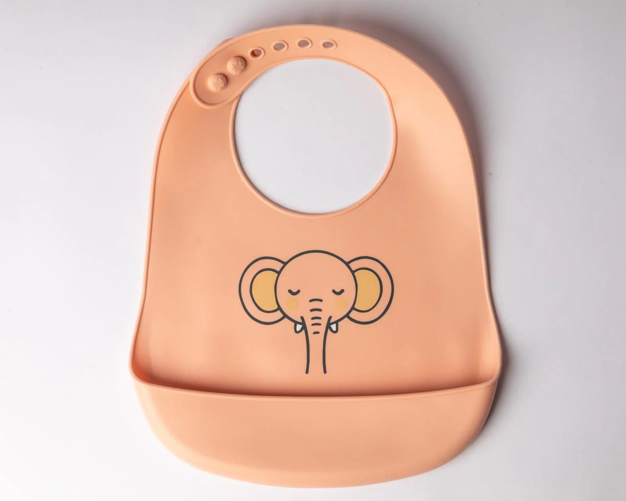 YUMMY Bavoir Elephant en Silicone avec poche 9M+