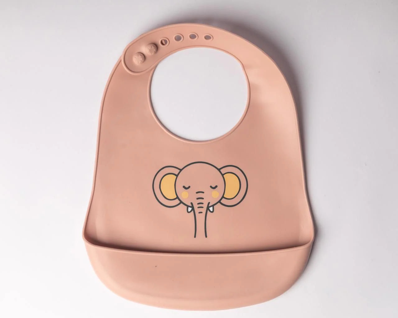 YUMMY Bavoir Elephant en Silicone avec poche 9M+