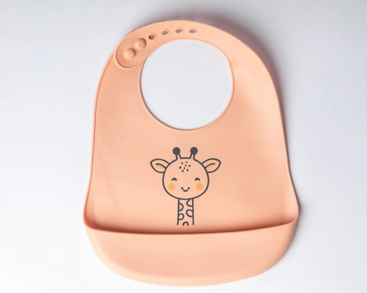Bavoir YUMMY animaux – Girafe - accessoire repas bébé 9m+ - Nanou's house