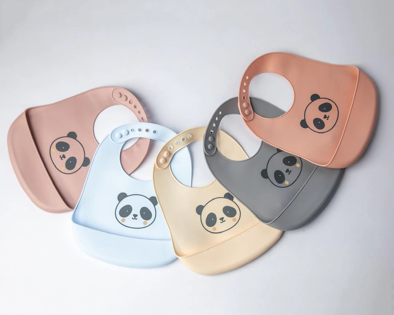 YUMMY Bavoir Panda en Silicone avec poche 9M+