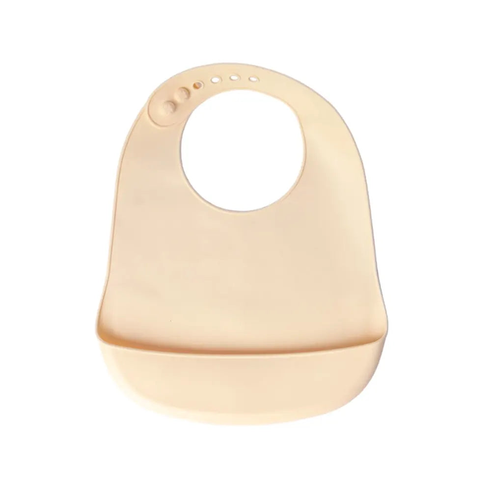 Bavoir YUMMY en silicone avec poche 4M+ – Vanille – Nanou's House