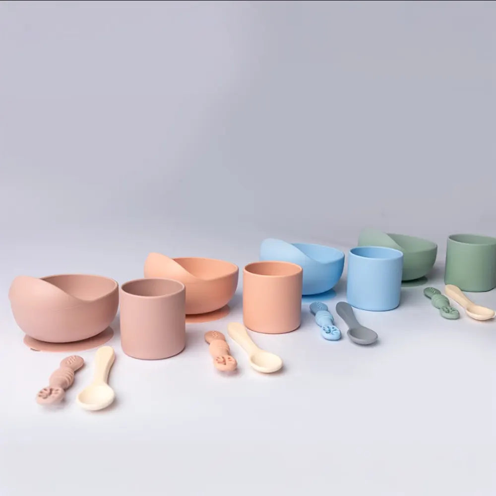 Set repas bébé Yummy en silicone 4M+ | Nanou’s House Maroc
