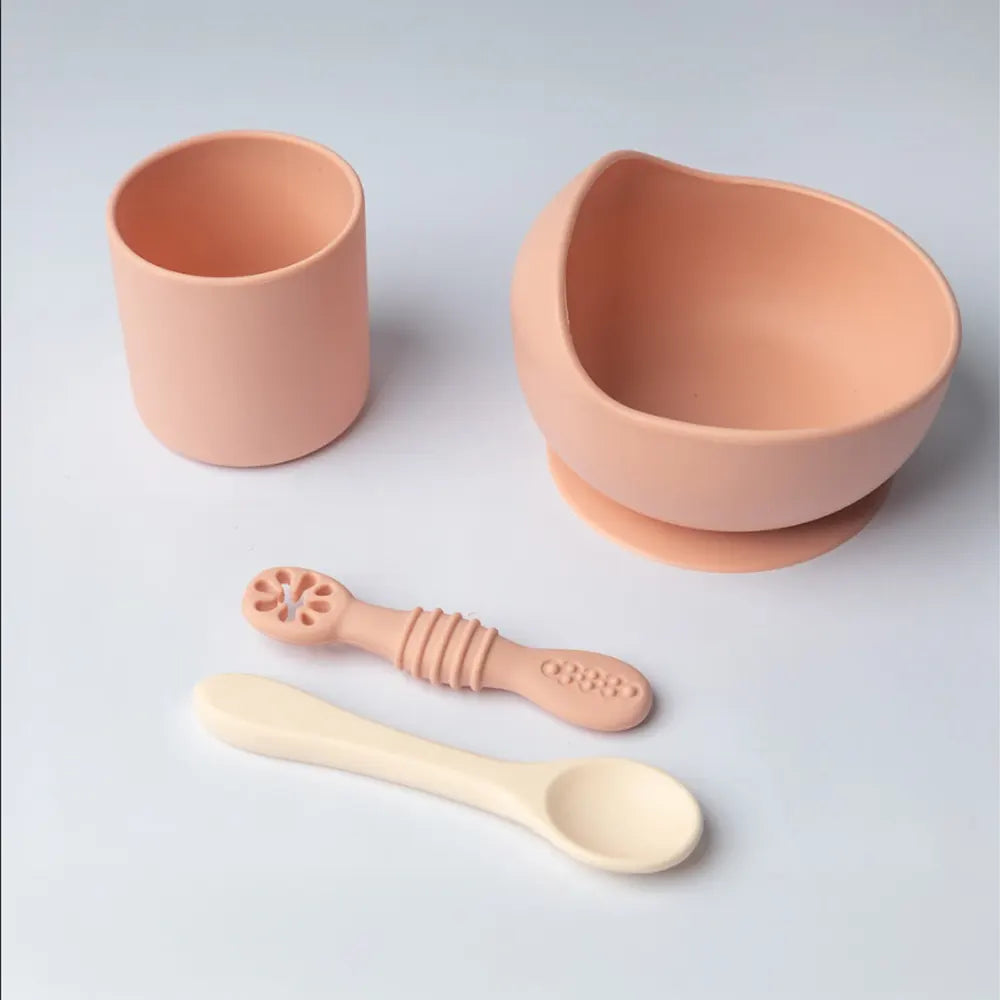 Set repas bébé Yummy en silicone 4M+ | Nanou’s House Maroc