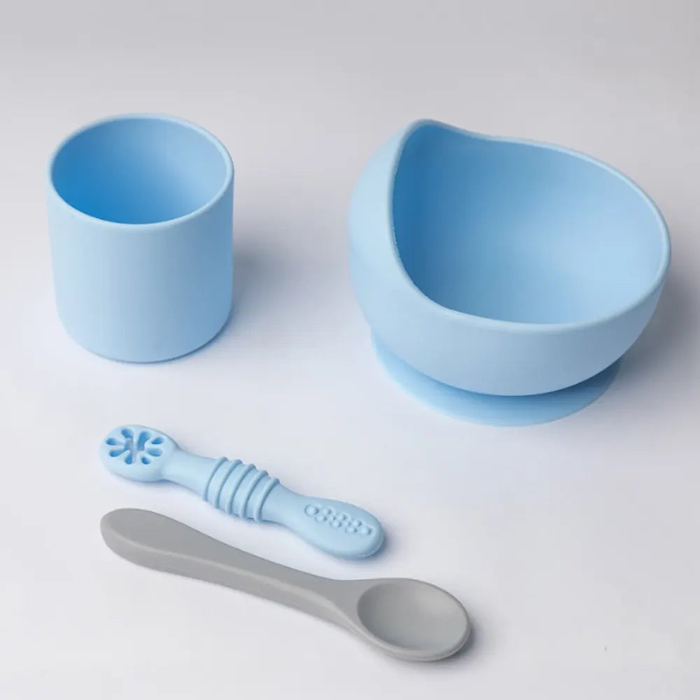 Set repas bébé Yummy en silicone 4M+ | Nanou’s House Maroc
