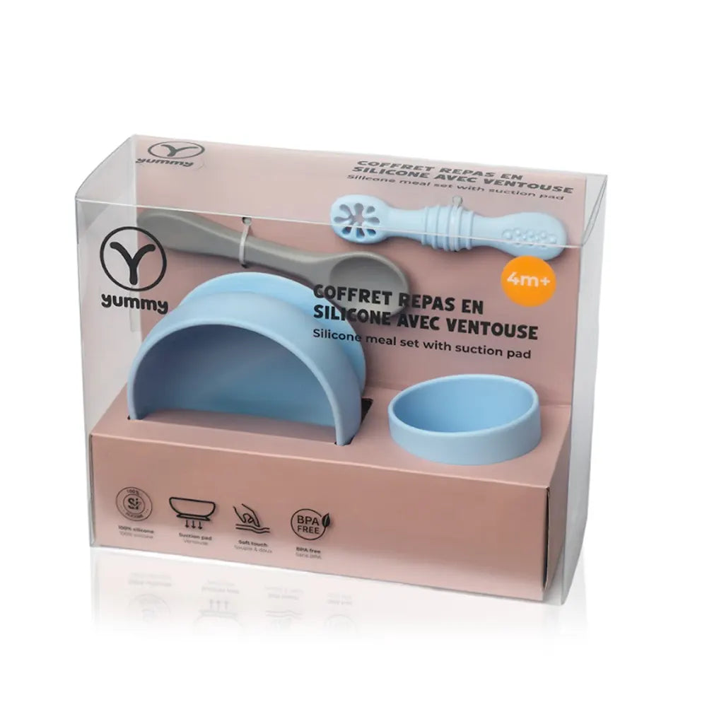 Set repas bébé Yummy en silicone 4M+ | Nanou’s House Maroc