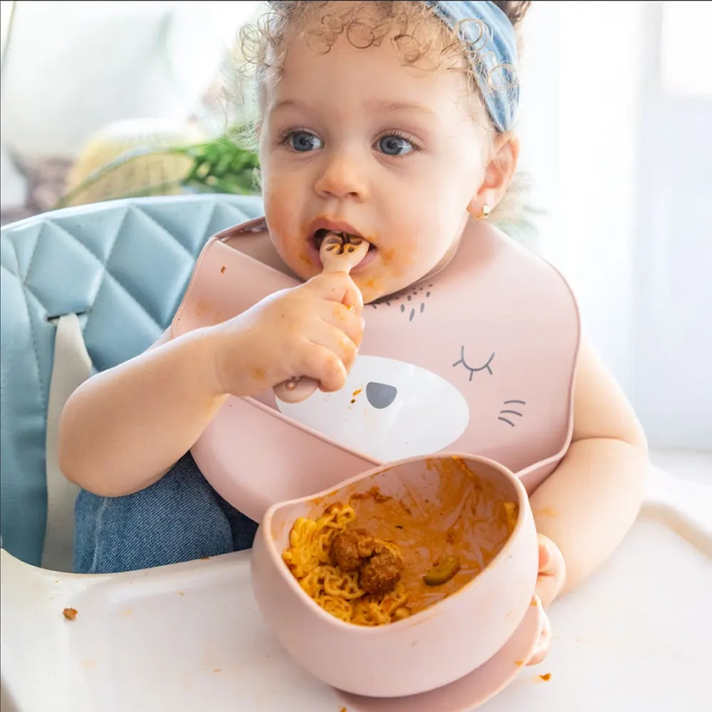 Set repas bébé Yummy en silicone 4M+ | Nanou’s House Maroc