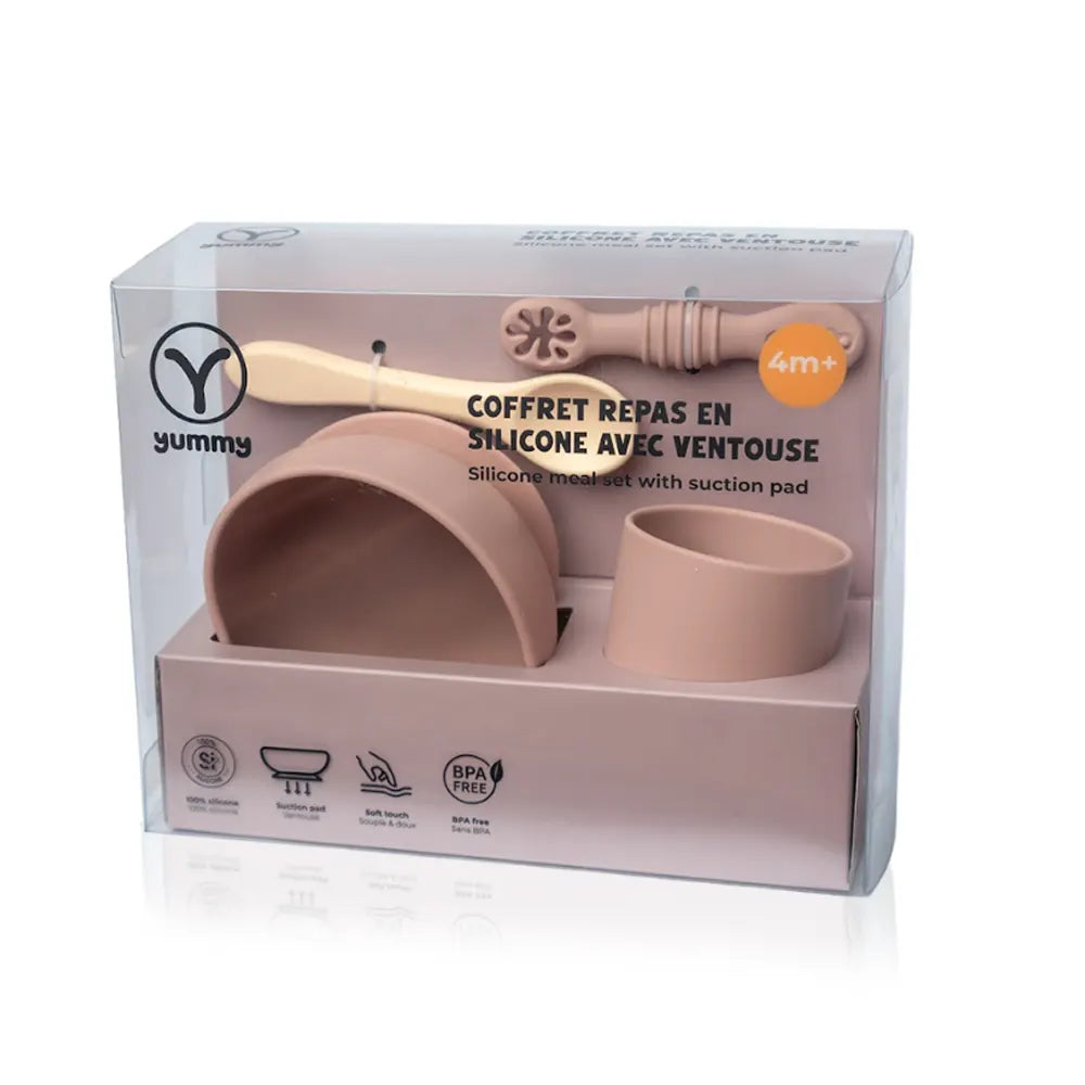 Set repas bébé Yummy en silicone 4M+ | Nanou’s House Maroc