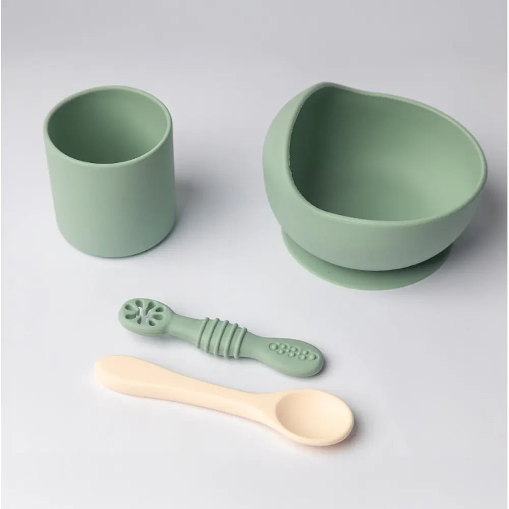 Set repas bébé Yummy en silicone 4M+ | Nanou’s House Maroc